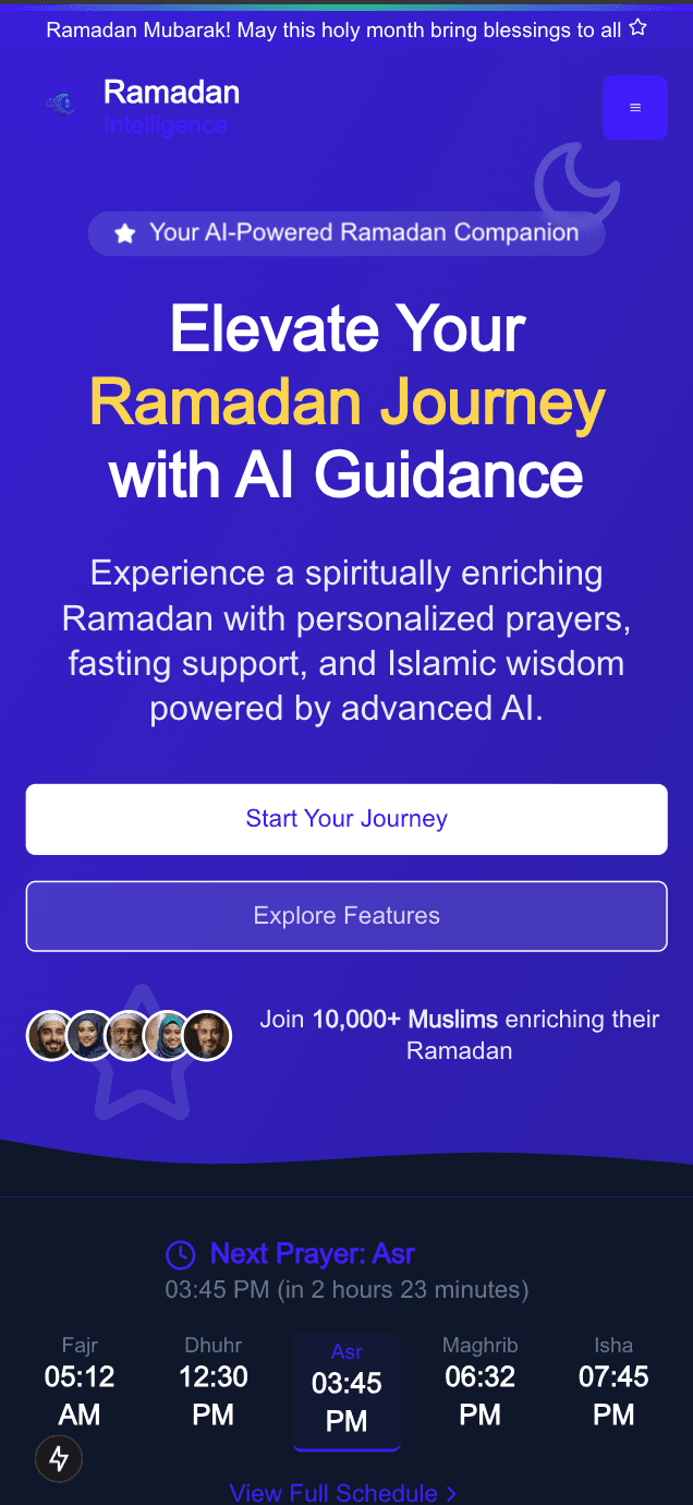 Ramadan Intelligence App Screenshot